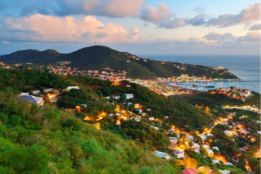 St. thomas sunset mountain view.